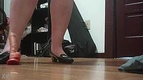 She crushes a cock with high heels