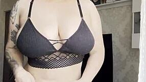 Hot lingerie blonde hand on pussy