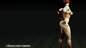 Metro Last Light - Redhead Whore Undresses, Revealing Big Tits and Ass