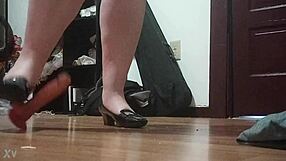 She crushes a cock with high heels