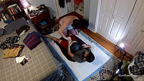 Panty Wetting Piss Play Liza Pees on Andy and Plays with His Dick