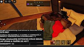 black puta diabla licks her master's cock bent over