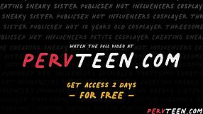 Horny teen gets an incredible explosive facial after blowjob.