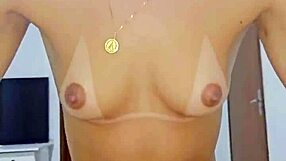 tanned stepsister sits on my lap in a really hot way