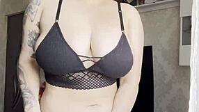 Hot lingerie blonde hand on pussy