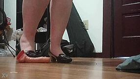 She crushes a cock with high heels