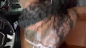 Ebony gay stud receives cum in mouth after intense blowjob and riding.