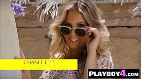 Petite blonde model Chanel Elle looks hot in a bikini, showing her beautiful booty.
