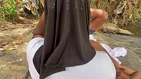 BBW girlfriend with huge tits and big ass gets dicked outdoor