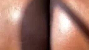 amazing ebony slut shows off her fat ass and shaved pussy