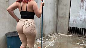 This latina maid teases me with her ass in voyeur fetish