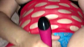 wife masturbates with anal dildo and front vibrator, teasing her ass and pussy