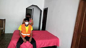 Unfaithful woman calls her neighbor to fuck her next to him