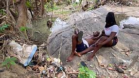 BBW girlfriend with huge tits and big ass gets dicked outdoor