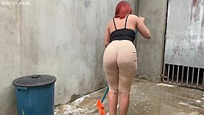 This latina maid teases me with her ass in voyeur fetish