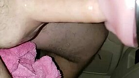 Pretty woman gives amazing blowjob to toy in close up