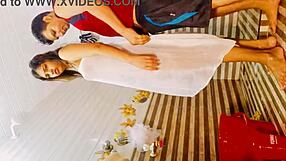 Husband fucks wife hard in bedroom.