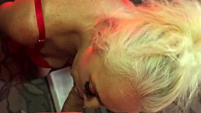 blonde milf passionately worships cock with sloppy deepthroat blowjob