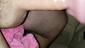 Pretty woman gives amazing blowjob to toy in close up