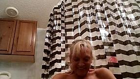 Sassy fucking herself with pussy toys and big dildo cock