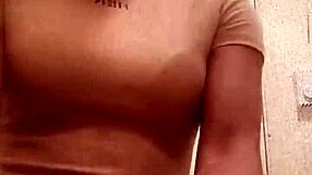 Hey, check out this ebony girl flashing her ass in the bathroom