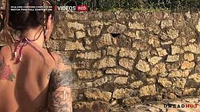 Pervertida flashes tits on beach and takes me to rocks for hot fuck