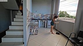 caught neighbor stealing panties, got so turned on let him fuck my ass