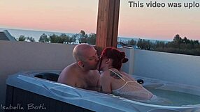 Intense hot tub blowjob with small cock and big tits