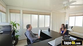 gorgeous teen says 'screw me on the desk for a loan'