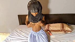 ebony with small tits takes massive black cock in raw action