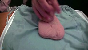 Amateur plays with a soft limp fake toy without audio