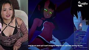 Teen reacts to succubus while masturbating