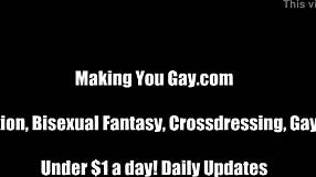 Femdom Forces Cock Sucking With Dildo