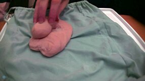 Amateur plays with a soft limp fake toy without audio