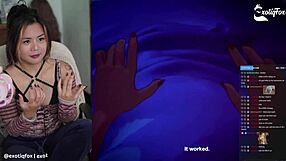 Teen reacts to succubus while masturbating