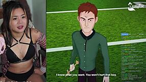 Teen reacts to succubus while masturbating