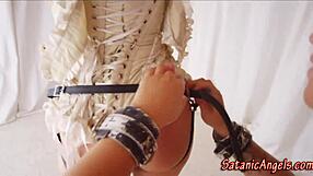 les domina strapon fucks with toys and oral