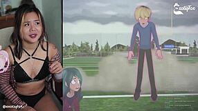 Teen reacts to succubus while masturbating