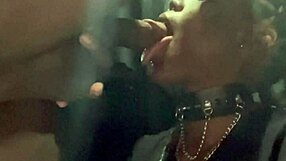 Petite ebony throat training