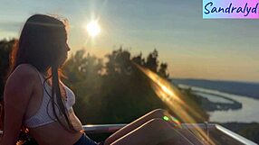 Latina Plays With Nipples Outdoors Boldly