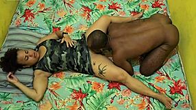 Brunette Milf Moans Loudly on Big Black Cock During Intense Assfucking and Creampie.