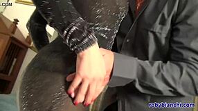 Italian cuckold watches old man gap ass with small tits