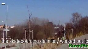 Pierced Skater Chick Pounded Outdoors