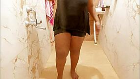 Myanmar sexy milf enjoys bathing in shower