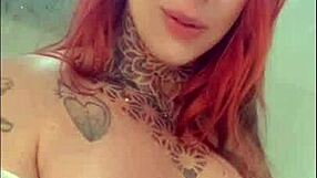 Brazilian Redhead Showers, Teasing Big Ass and Tits.