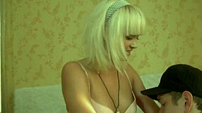 Intriguing Stockings-Wearing Blonde Teen 18+ Fingered and Assfucked to Gaping in Bed.