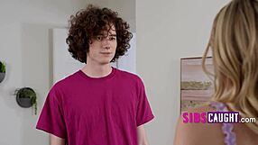 stepsis bares pussy and rides rough with underwear on