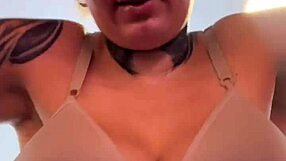 influencer in thong at gym, bodybuilders stare at her wet pussy