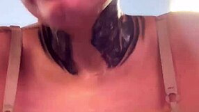 influencer in thong at gym, bodybuilders stare at her wet pussy