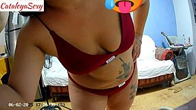 Latina Model In Lingerie Prepares For Big Ass Production